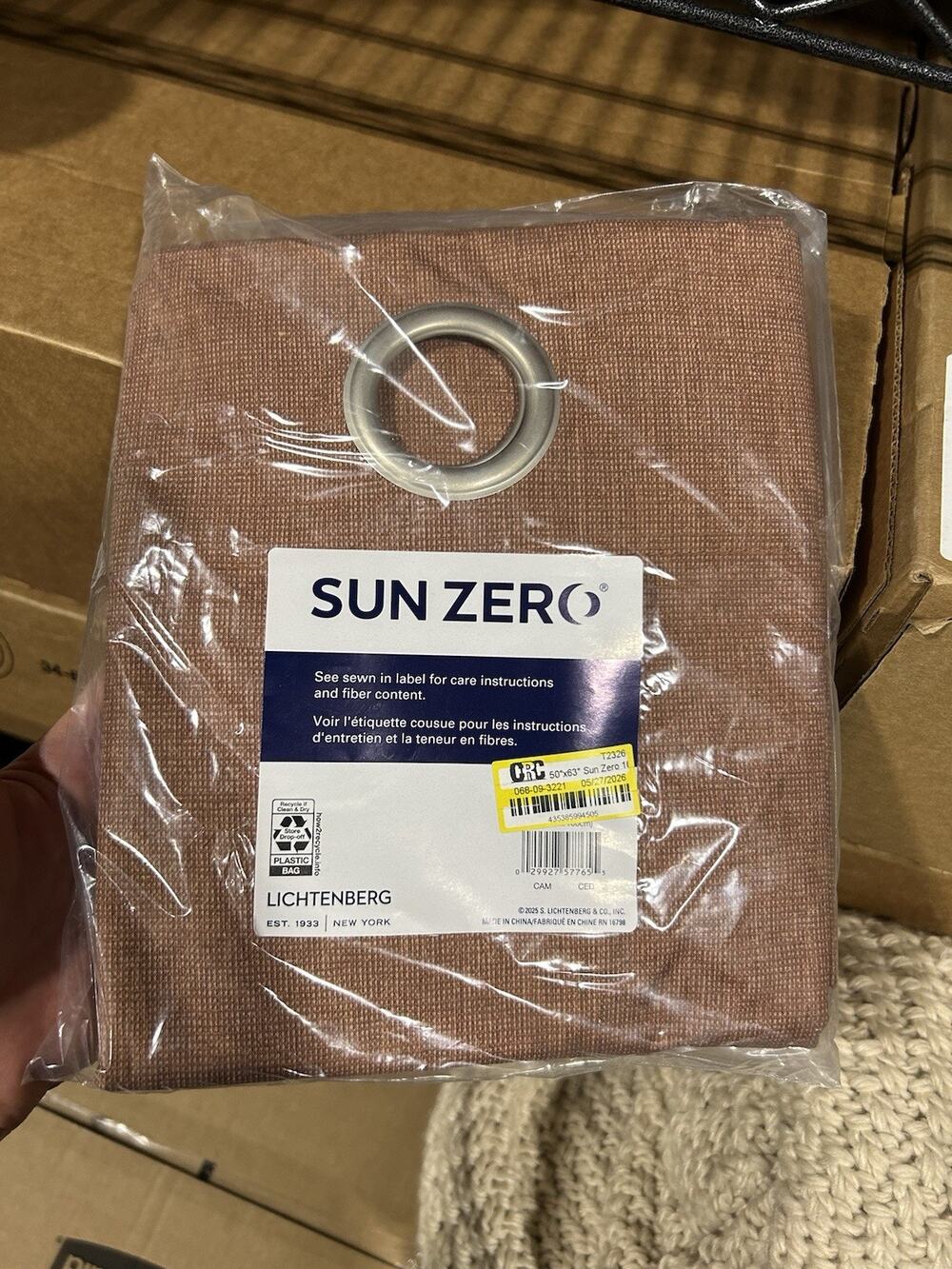 50x63 Sun Zero 100% Blackout Duran Thermal Insulated Grommet Curtain Single Pane